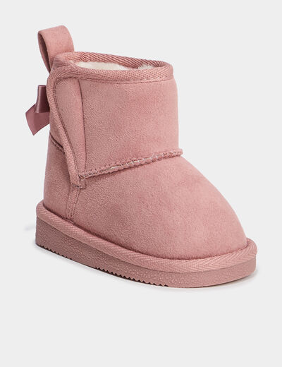 Bottines avec noeuds Creeks rose b&eacute;b&eacute; fille