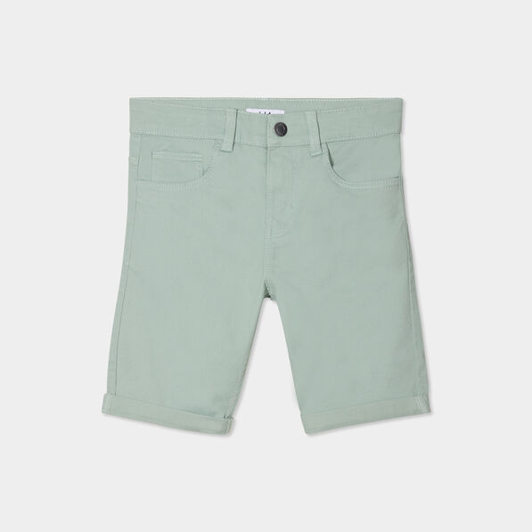 Bermuda droit ajusté à ourlets vert pastel garçon
