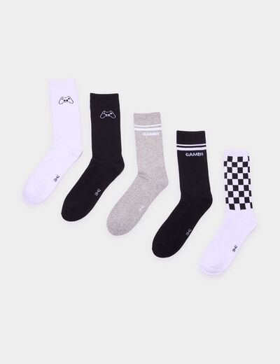 Lot 5 paires chaussettes noir homme