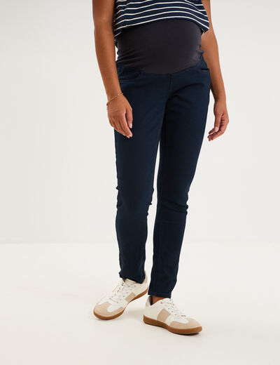 Jegging grossesse confort avec bandeau denim blue black femme maternit&eacute;
