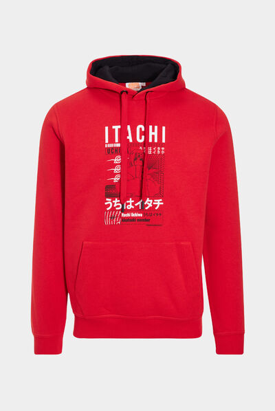Sweat à capuche hoodie Itachi Naruto rouge homme