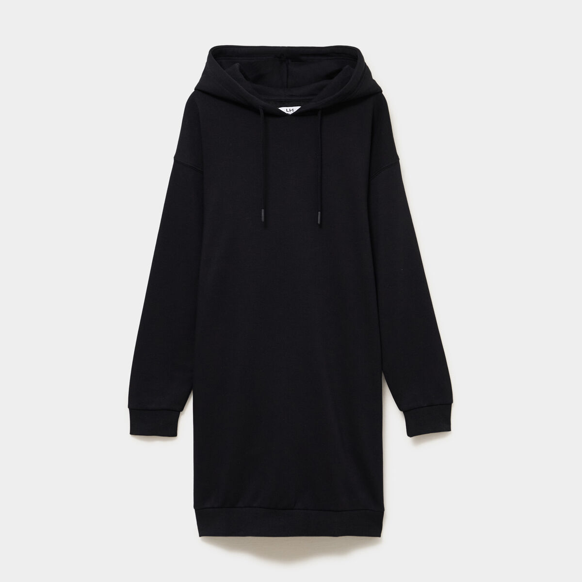 Robe sweat &agrave; capuche noir femme