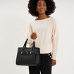Sac &agrave; main avec boucle devant noir femme