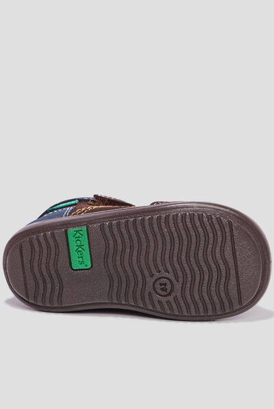 Bottillons en cuir Kickers Kinoe marron bébé garçon