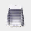 T-shirt marini&egrave;re manches longues coton blanc femme
