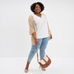 Gilet chauve-souris mi-long jaune or femme grande taille