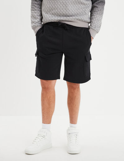 Bermuda de jogging avec poches côtés noir homme