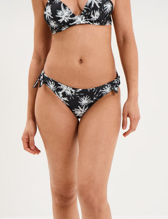 Bas de maillot de bain d&eacute;tails noeuds ecru femme