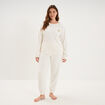 Ensemble pyjama velours sweat pantalon blanc femme grande taille
