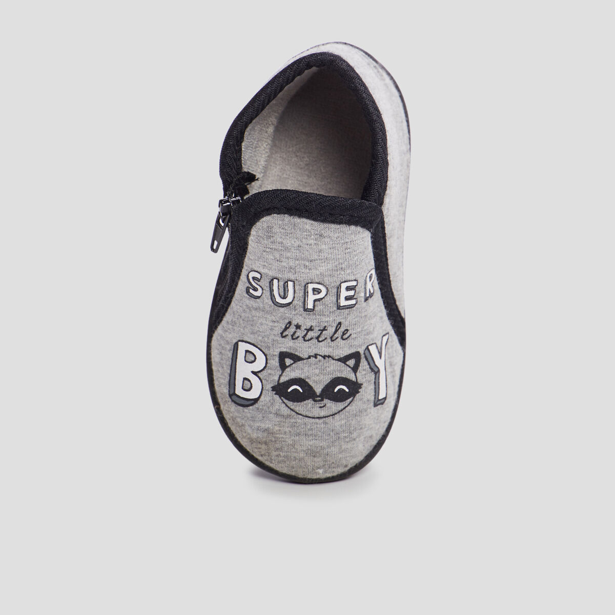 Chaussons bottillons gris b&eacute;b&eacute; gar&ccedil;on
