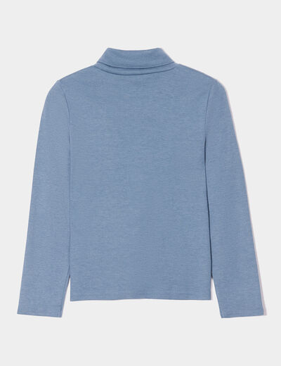 Lot 2 t-shirts col roulé bleu gris garçon