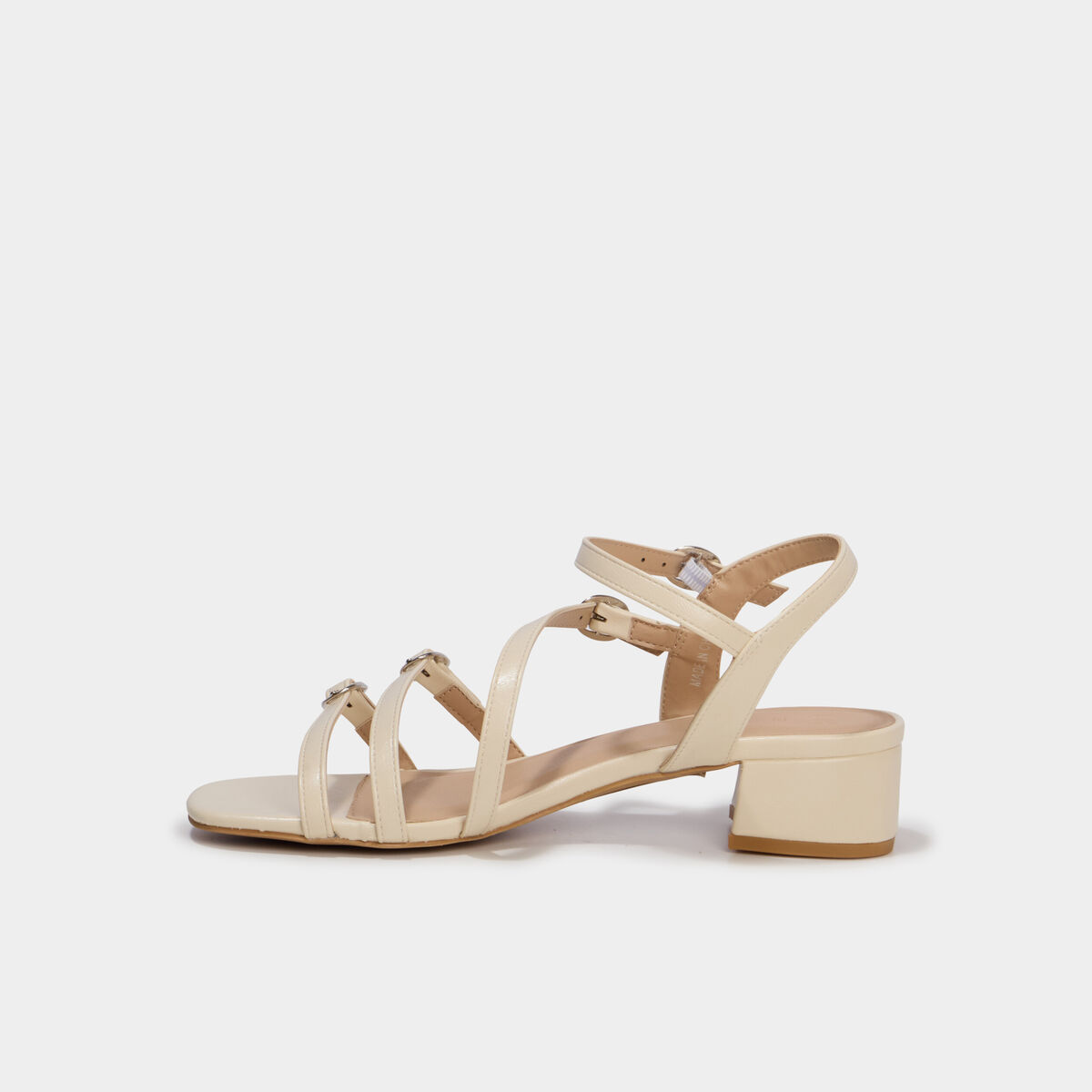 Sandales multibrides &agrave; talons 5 cm blanc femme