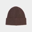 Bonnet avec bord &agrave; revers tricot&eacute; marron fonc&eacute; homme