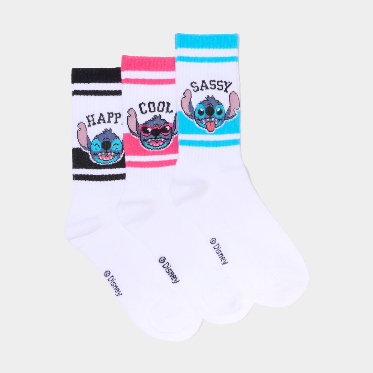 Lot 3 paires chaussettes Stitch multicolore fille