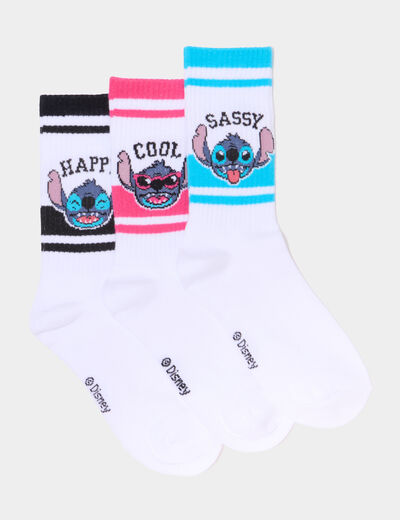 Lot 3 paires chaussettes Stitch multicolore fille
