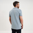 Polo piqu&eacute; coton manches courtes bleu gris homme