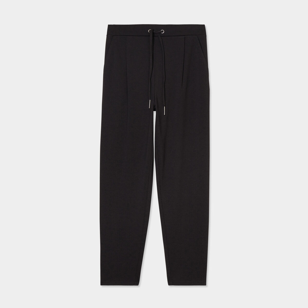 Pantalon en molleton à taille élastiquée noir femme