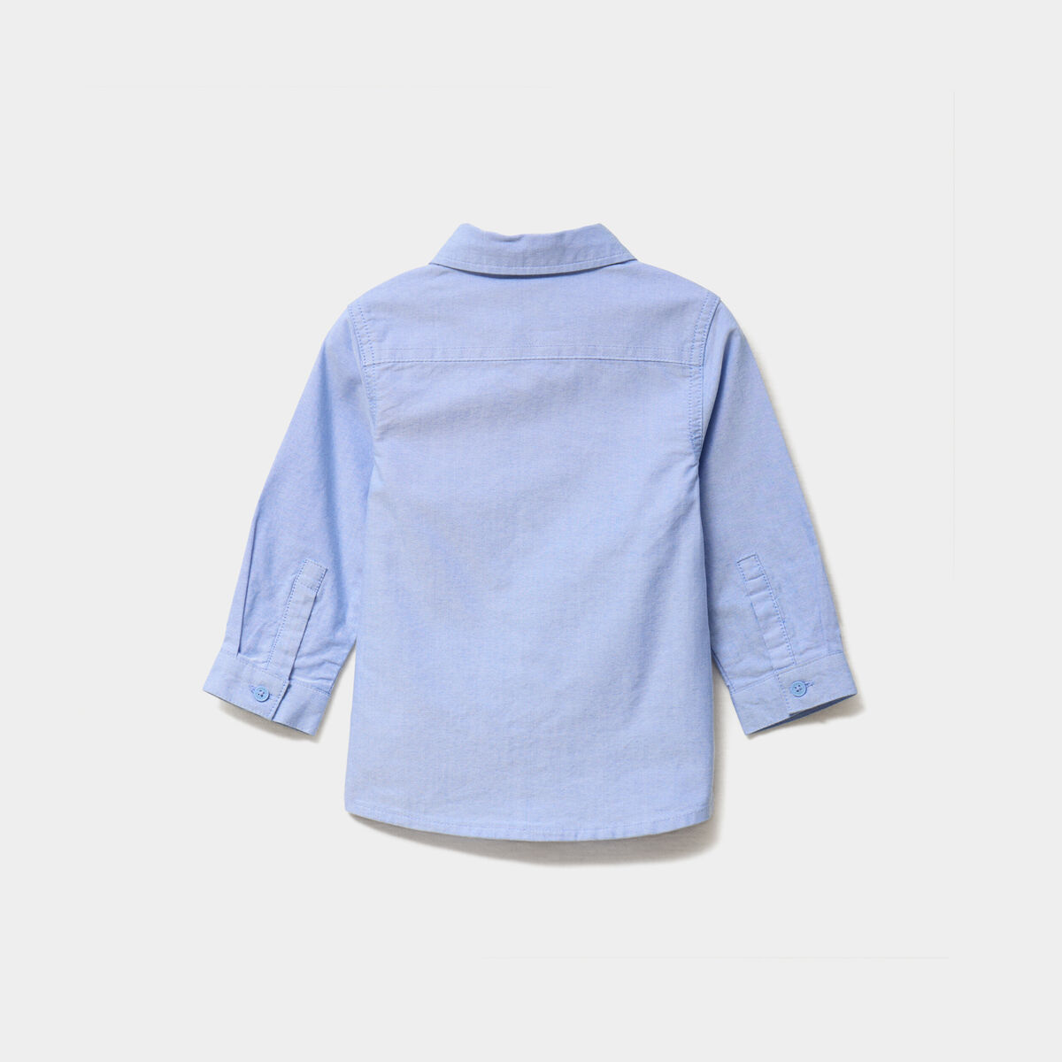 Chemise manches longues coton bleu ciel b&eacute;b&eacute; gar&ccedil;on