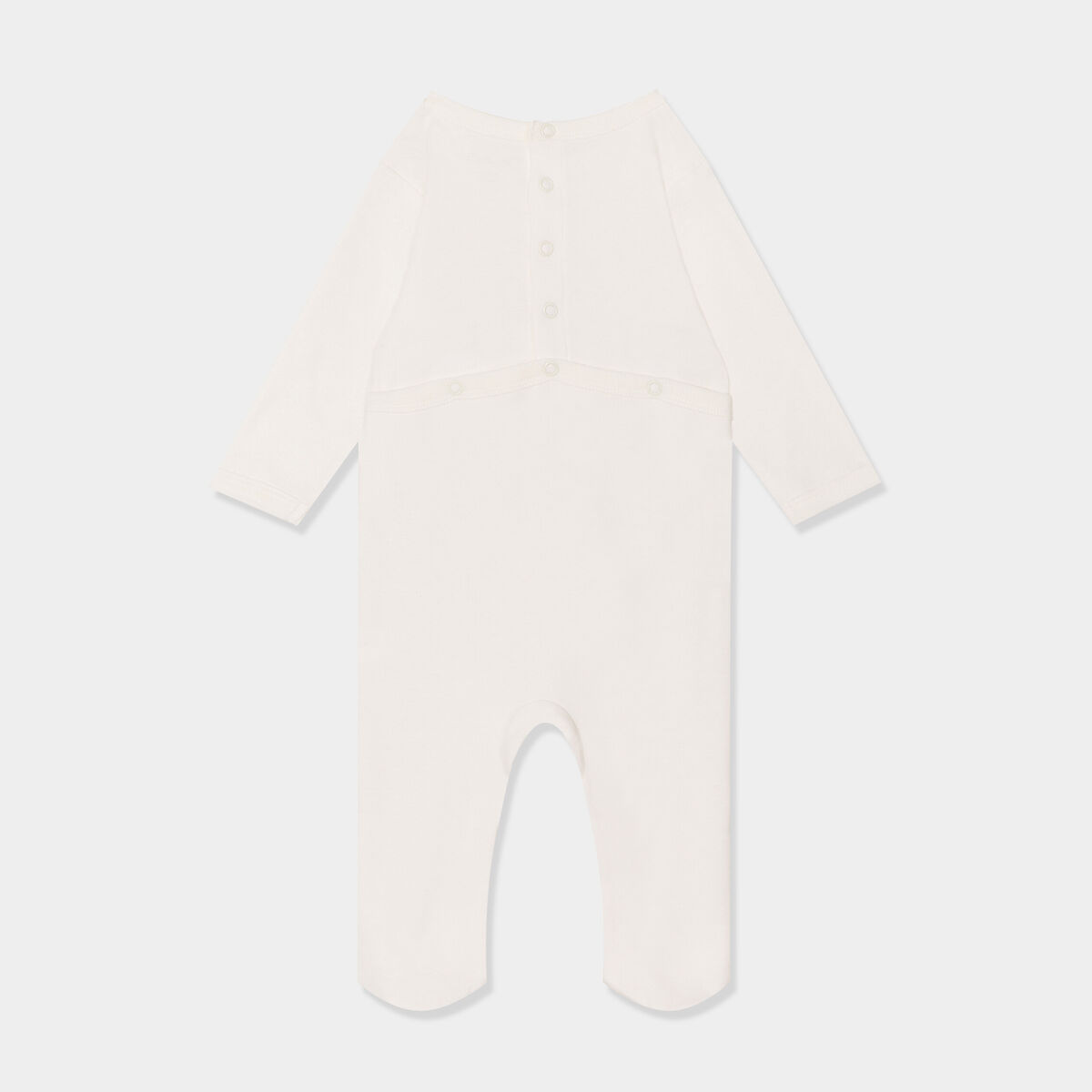 Dors-bien manches longues boutonné coton ecru bébé