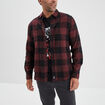 Chemise droite 2 poches manches longues bordeaux homme
