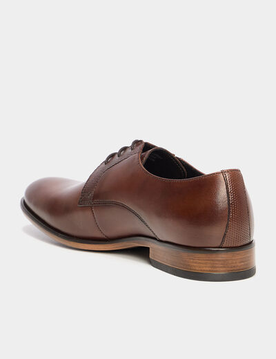 Derbies à lacets en cuir marron homme