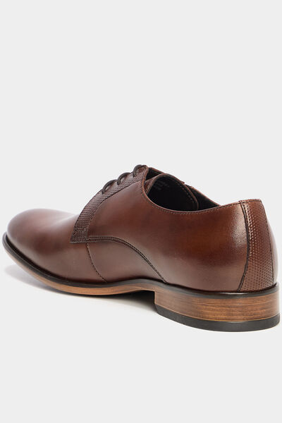 Derbies &agrave; lacets en cuir marron homme