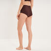 Culotte taille haute microfibre marron femme