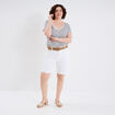 Short en jean droit 5 poches denim blanc femme grande taille