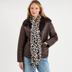 Foulard motif panth&egrave;re sable femme