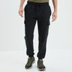 Pantalon jogging cargo molleton noir homme