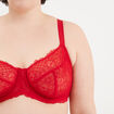 Soutien-gorge emboîtant en dentelle rouge femme grande taille
