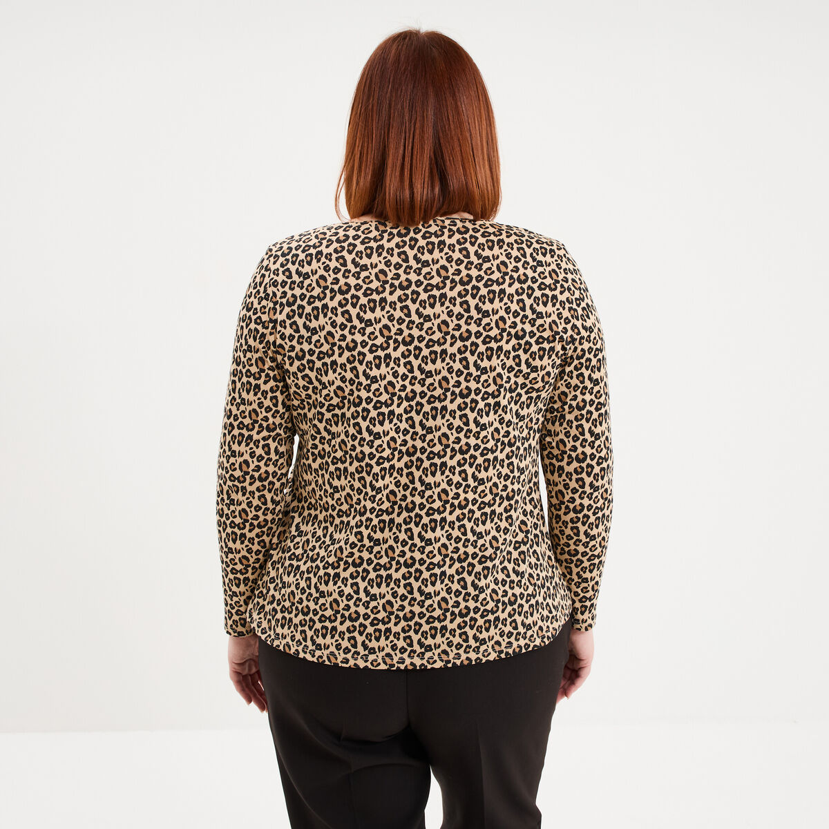 T-shirt manches longues coton sable femme grande taille