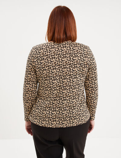 T-shirt manches longues coton sable femme grande taille