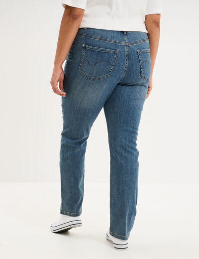 Jeans slim taille haute 5 poches denim dirty femme grande taille
