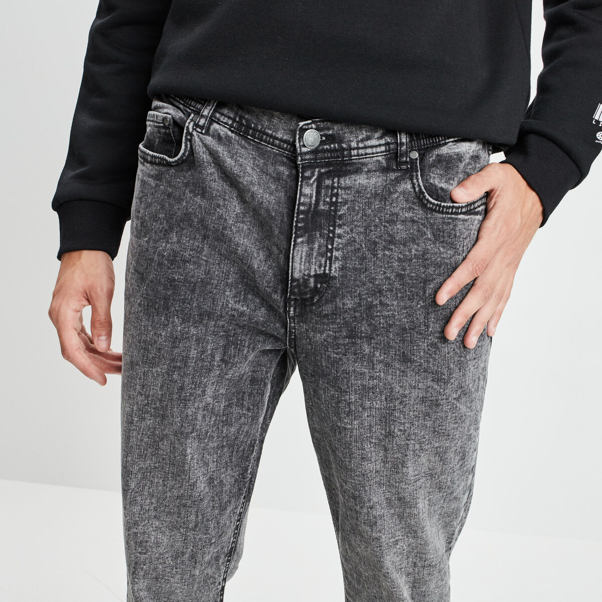 Jeans slim denim snow gris homme