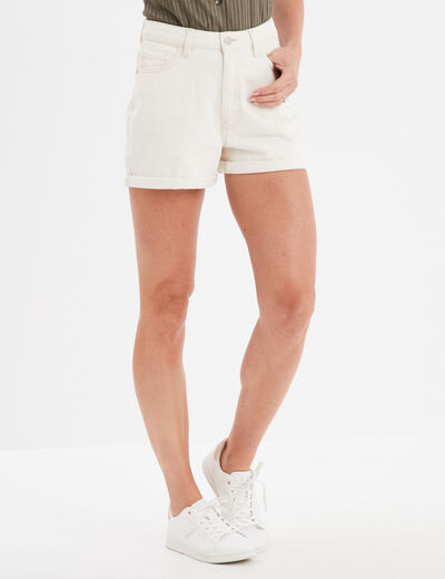 Short mom coton Creeks blanc femme