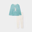 Ensemble pyjama legging effet velours vert clair fille