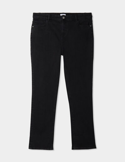 Jeans straight taille haute Modavista denim noir femme grande taille