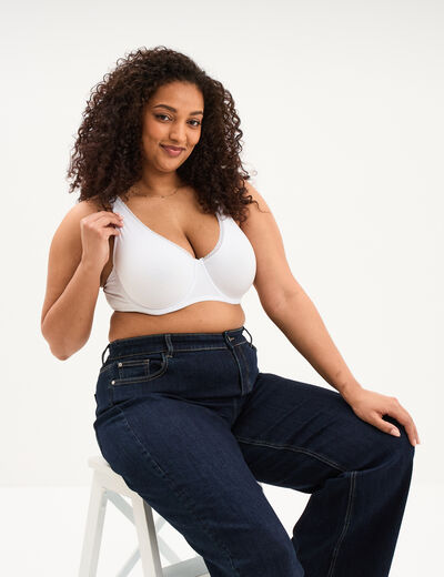 Soutien-gorge foulard coton majoritaire blanc femme grande taille