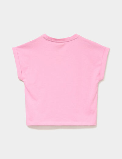 T-shirt manches courtes coton Stitch rose fille