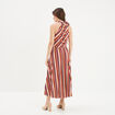 Robe longue encolure américaine ecru femme