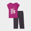 Ensemble pyjama corsaire t-shirt violet femme