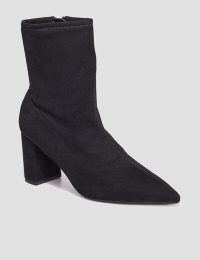 Bottines à talons bouts pointus noir femme