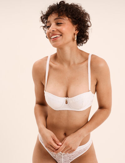 Soutien-gorge bandeau dentelle blanc femme