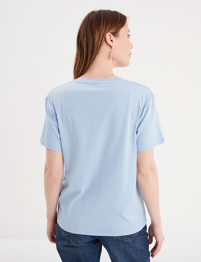 T-shirt manches courtes Snoopy bleu femme