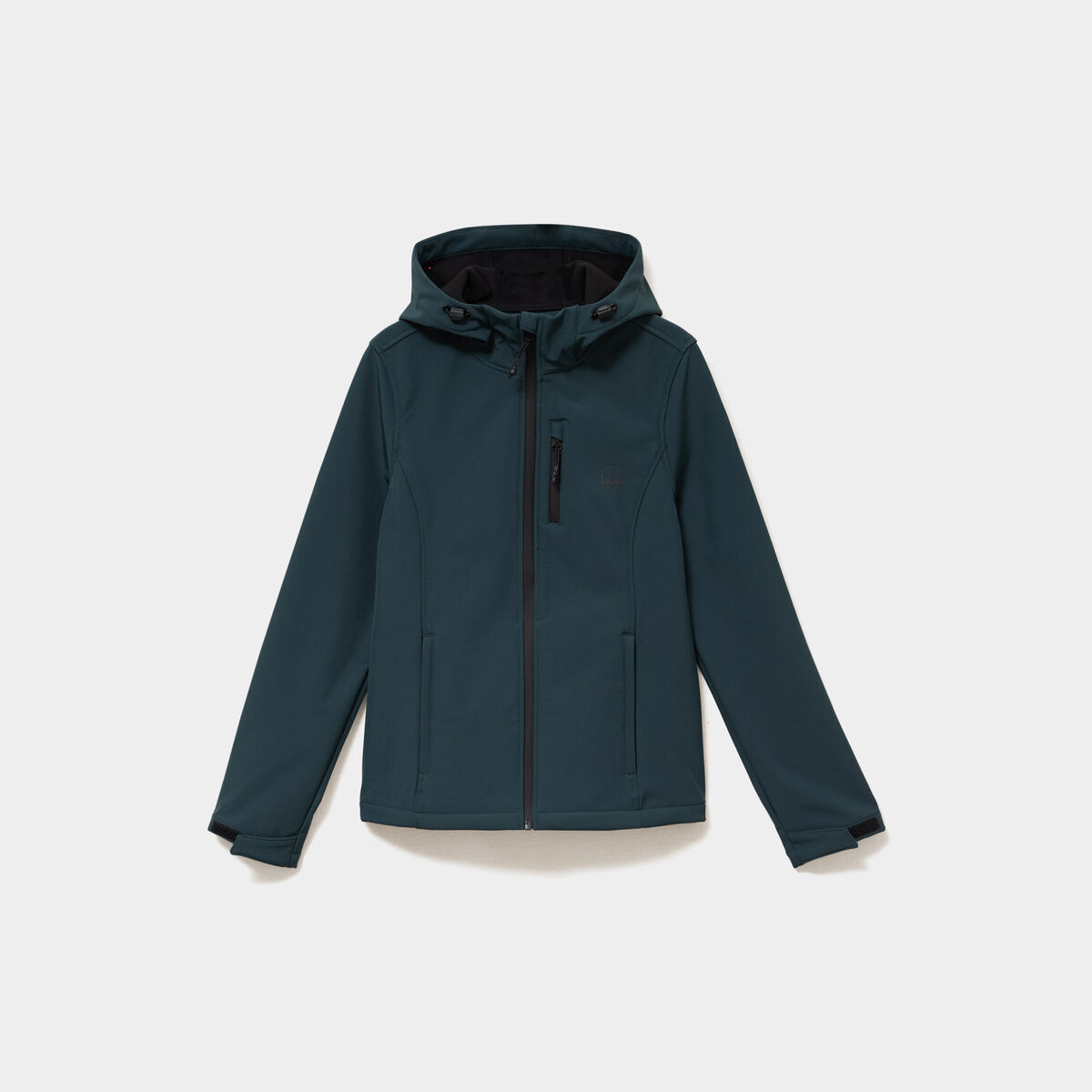 Blouson &agrave; capuche d&eacute;perlant fourr&eacute; vert fonc&eacute; femme