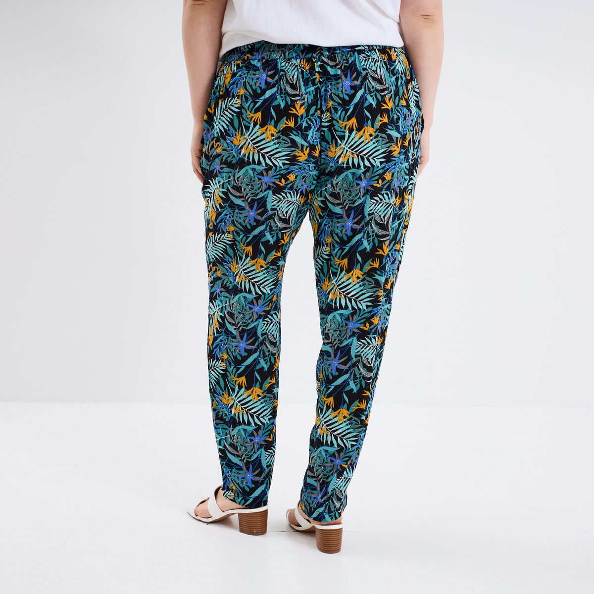 Pantalon skinny fluide taille standard noir femme grande taille