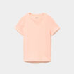 T-shirt col rond manches courtes orange fluo fille