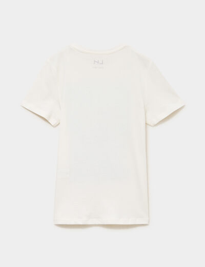 T-shirt manches courtes coton blanc gar&ccedil;on