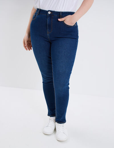 Jeans skinny 7/8ème taille haute denim stone femme grande taille